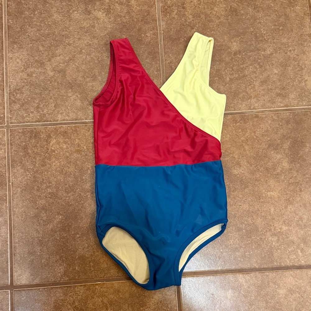 Vibrant Red and Blue Kids Dance Costume